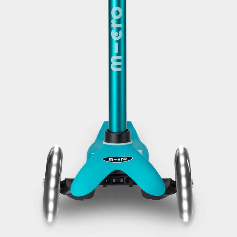 Mini Micro Deluxe Scooter with 3 LED Wheels (Aqua) - Image 5