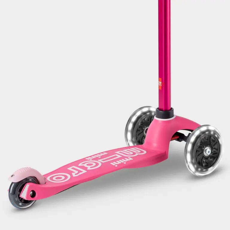 Mini Micro Deluxe Scooter with 3 LED Wheels (Pink) - Image 5
