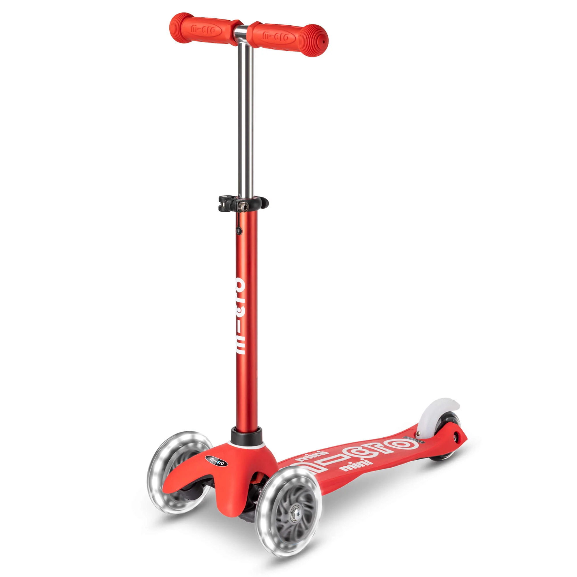 Mini Micro Deluxe Scooter with 3 LED Wheels (Red)
