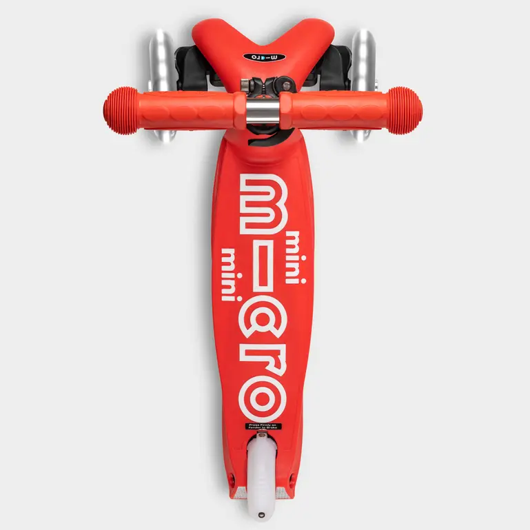 Mini Micro Deluxe Scooter with 3 LED Wheels (Red) - Image 3