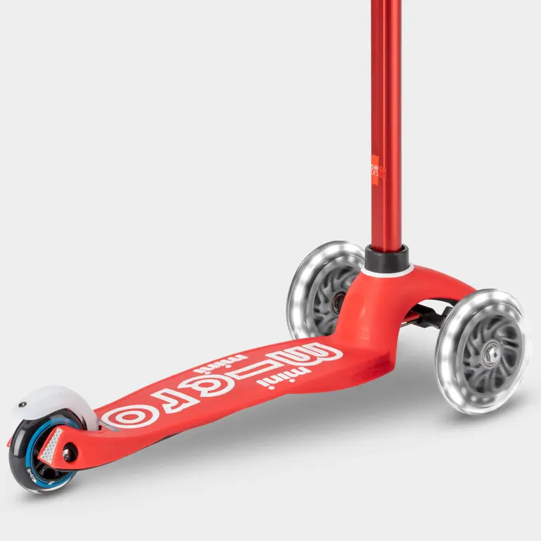 Mini Micro Deluxe Scooter with 3 LED Wheels (Red) - Image 4