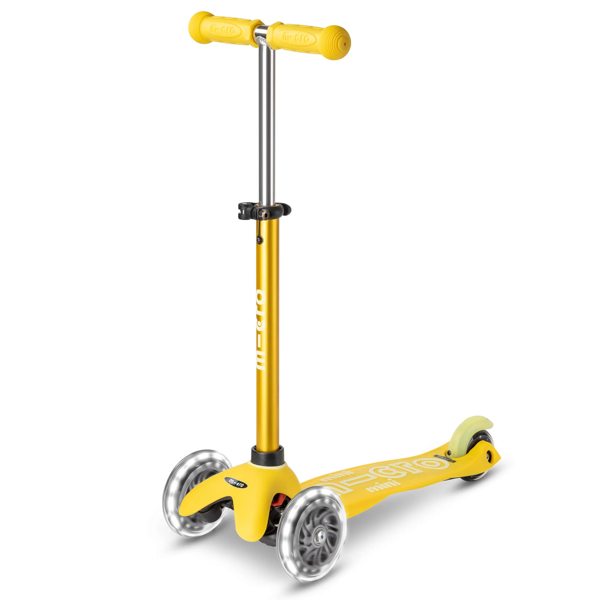 Mini Micro Deluxe Scooter with 3 LED Wheels (Yellow)