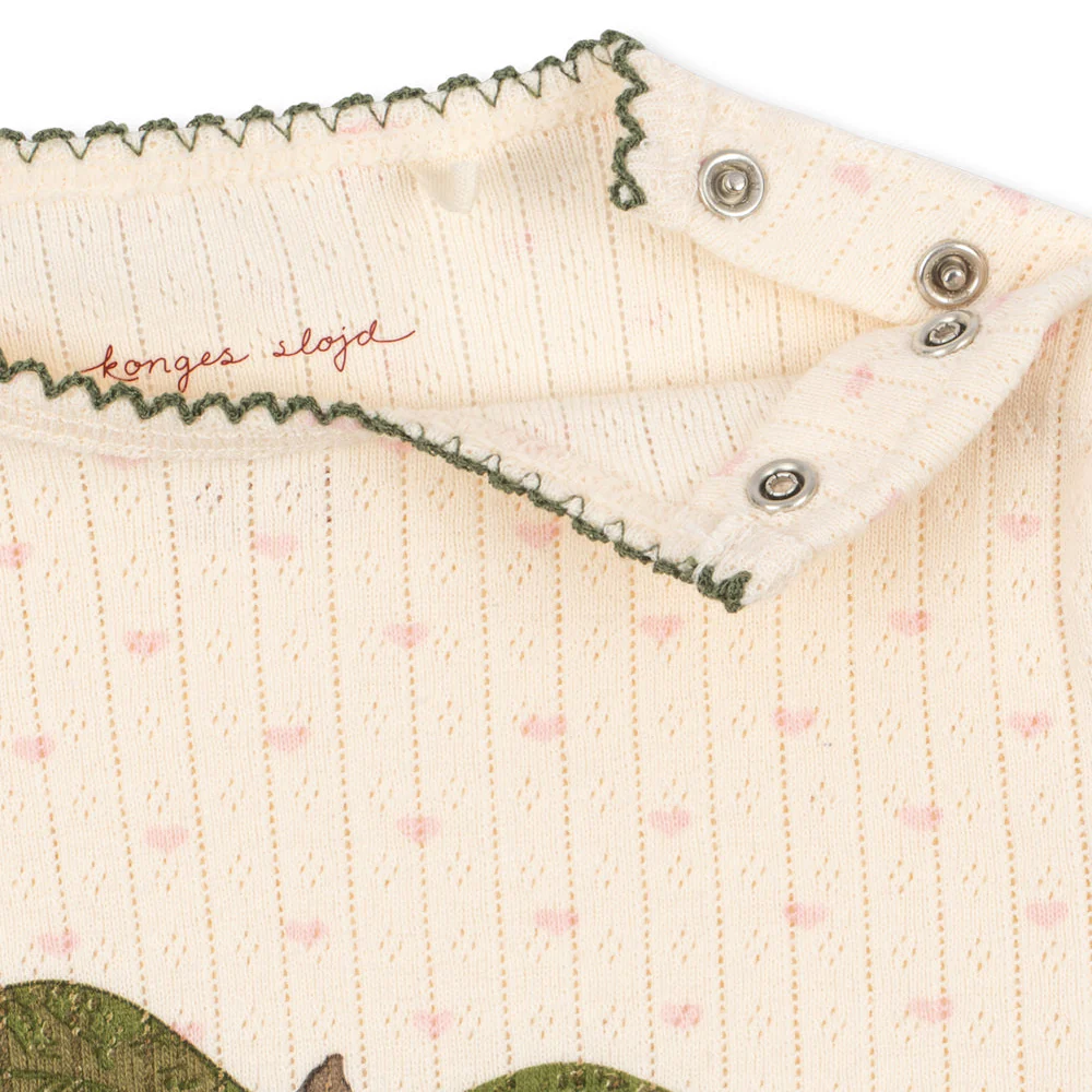 Minnie Cherry Print Cotton Pointelle Baby Bodysuit (Minnie Coeur) - Image 3