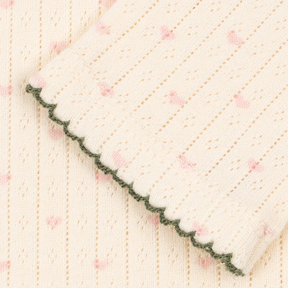 Minnie Cherry Print Cotton Pointelle Baby Bodysuit (Minnie Coeur) - Image 5