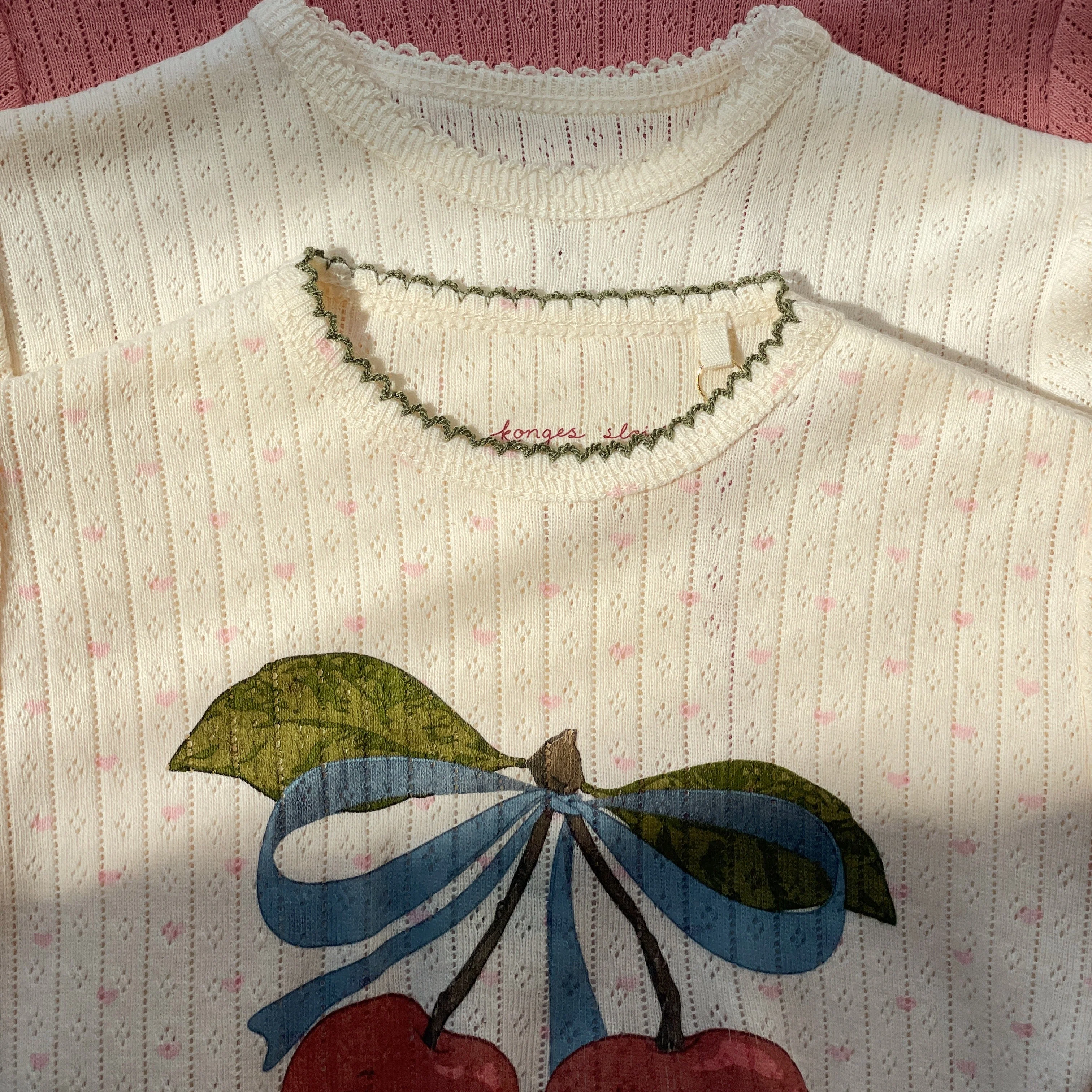 Minnie Cherry Print Cotton Pointelle Baby Short Sleeve Bodysuit (Minnie Coeur) - Image 10