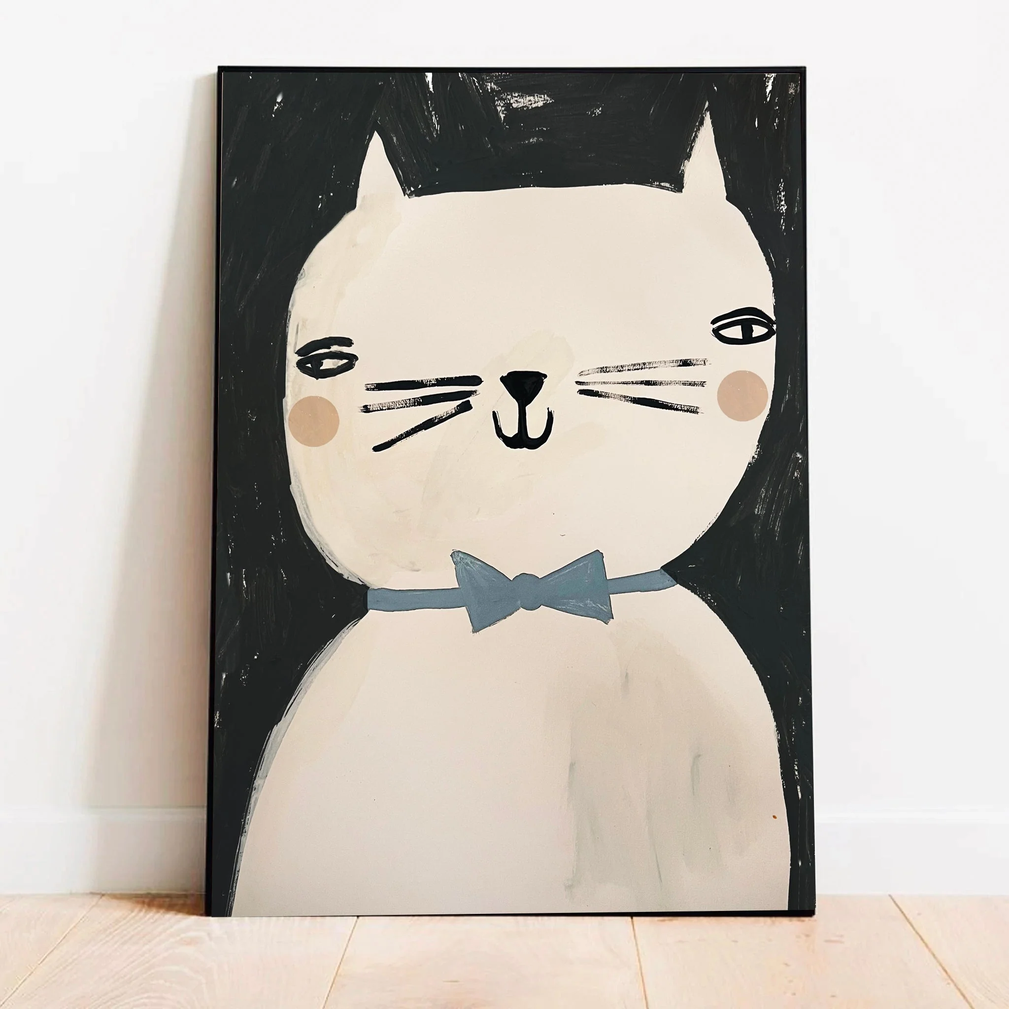 'Mr Cat' Hand Painted Art Print