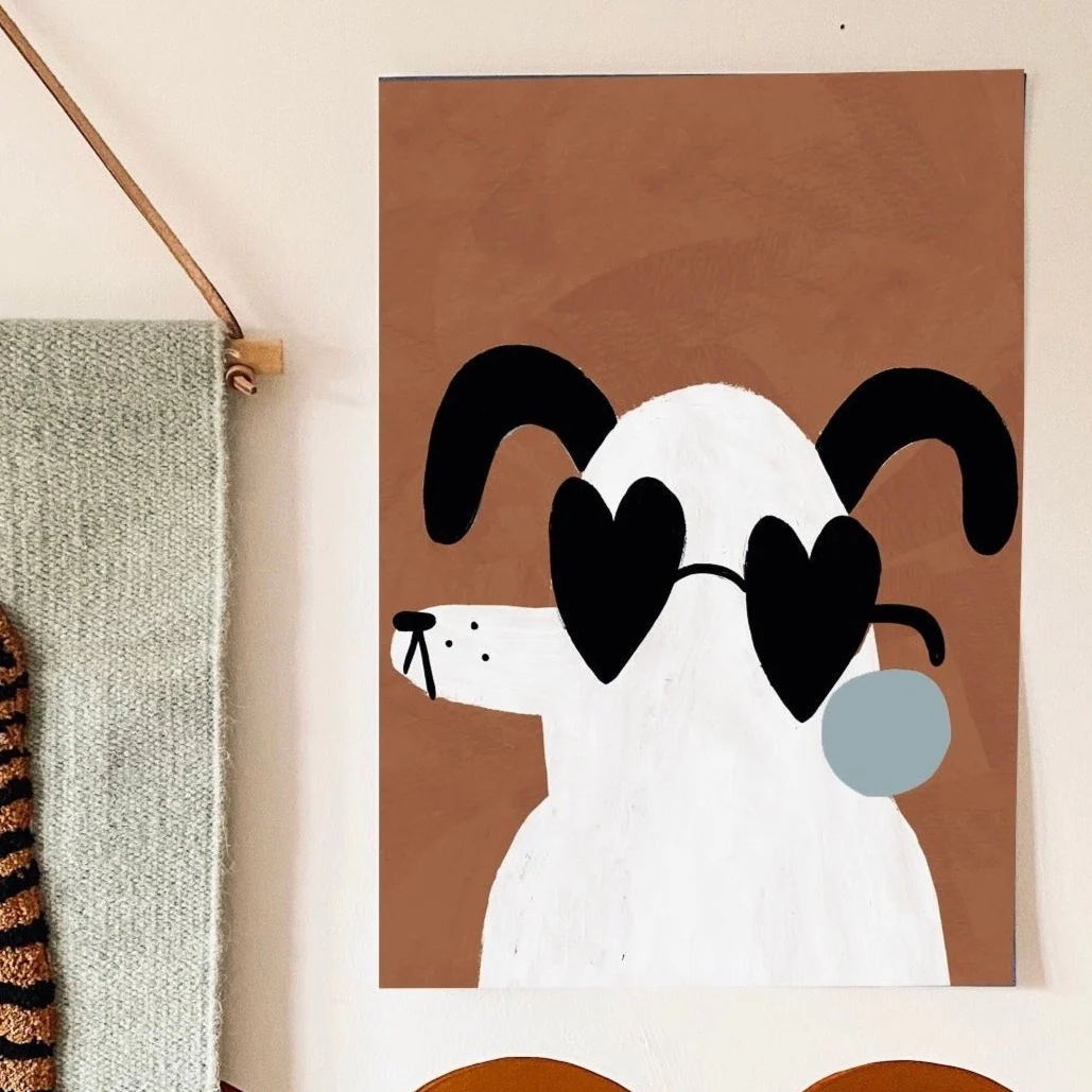 'Mr Dog' Hand Painted Art Print