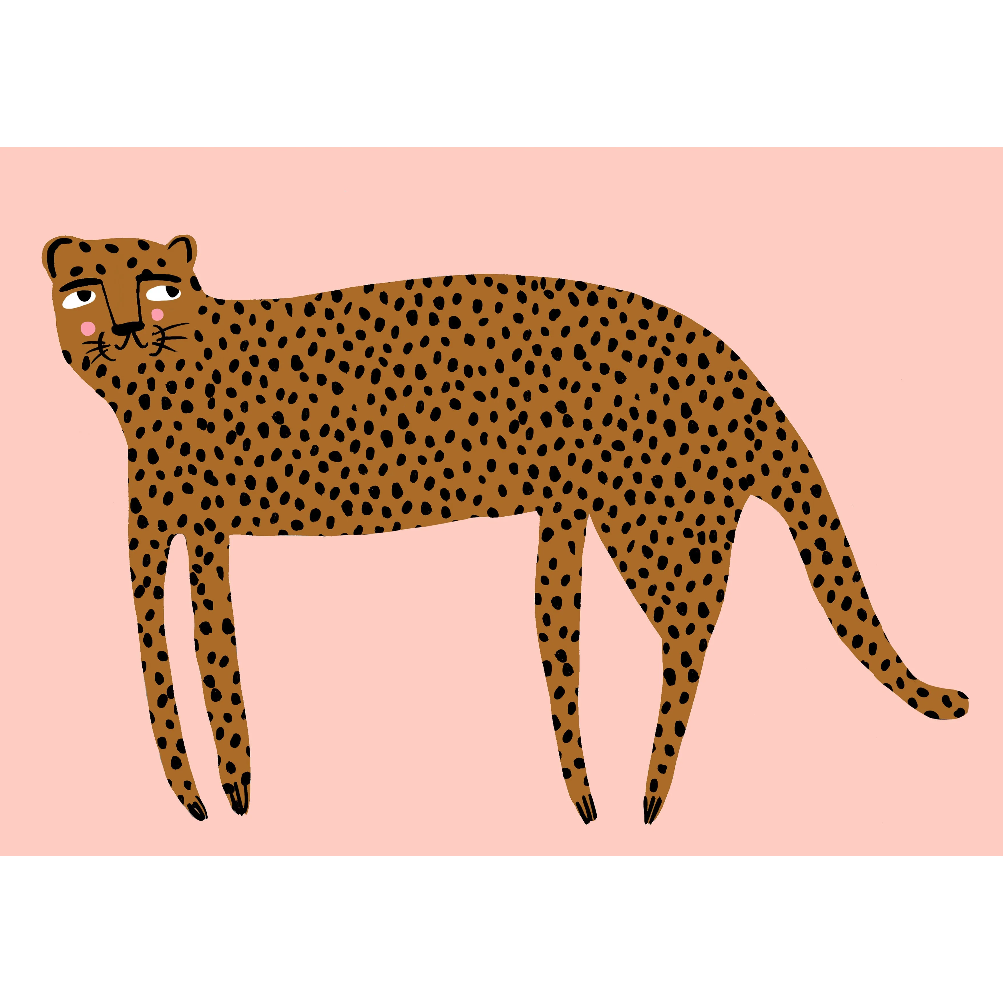 Mr Leopard Hand Painted Print