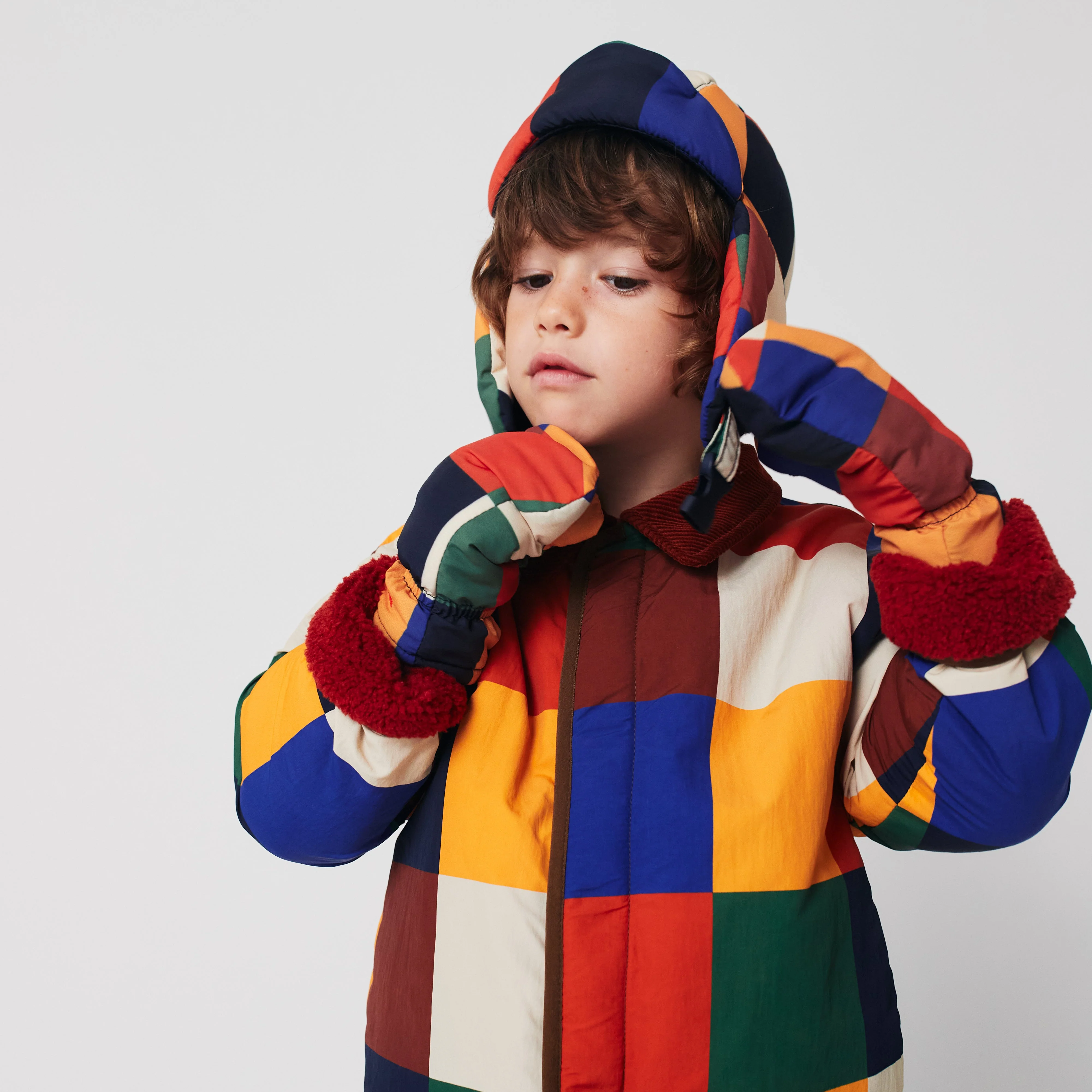 Multicolour Tiles Mittens