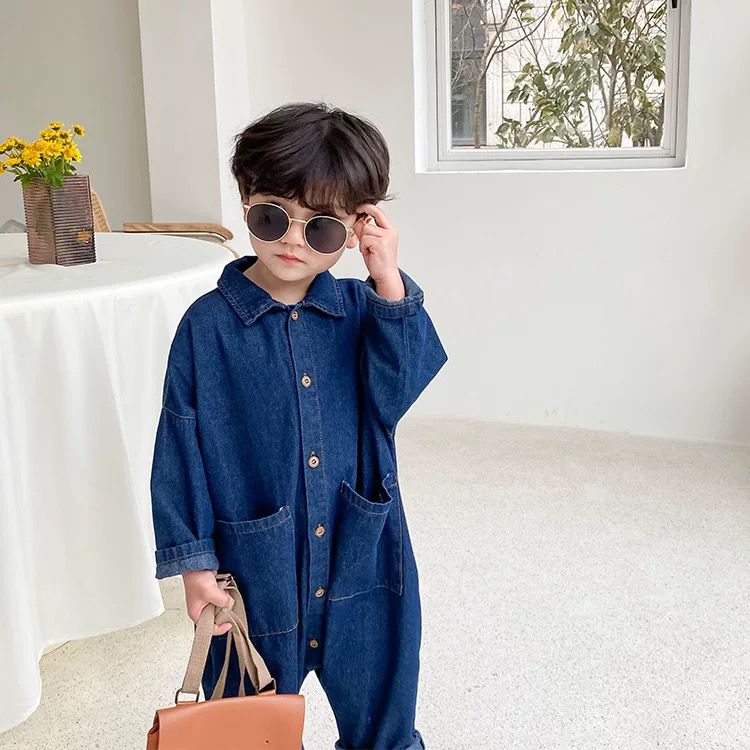 I Love My Mummy Romper Overalls (Blue Denim) - Image 3
