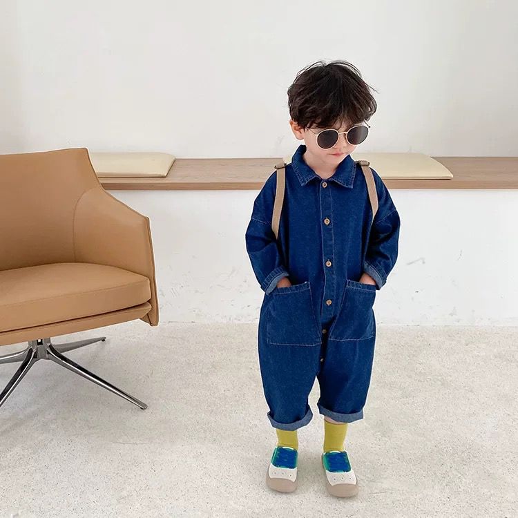 I Love My Mummy Romper Overalls (Blue Denim) - Image 4