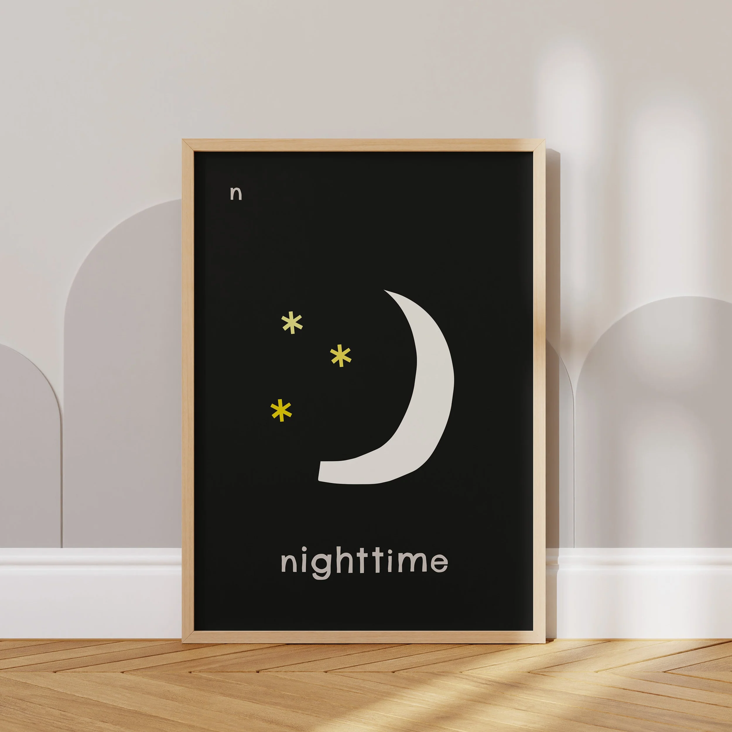 N for Nighttime- Alphabet Art Print - Image 5