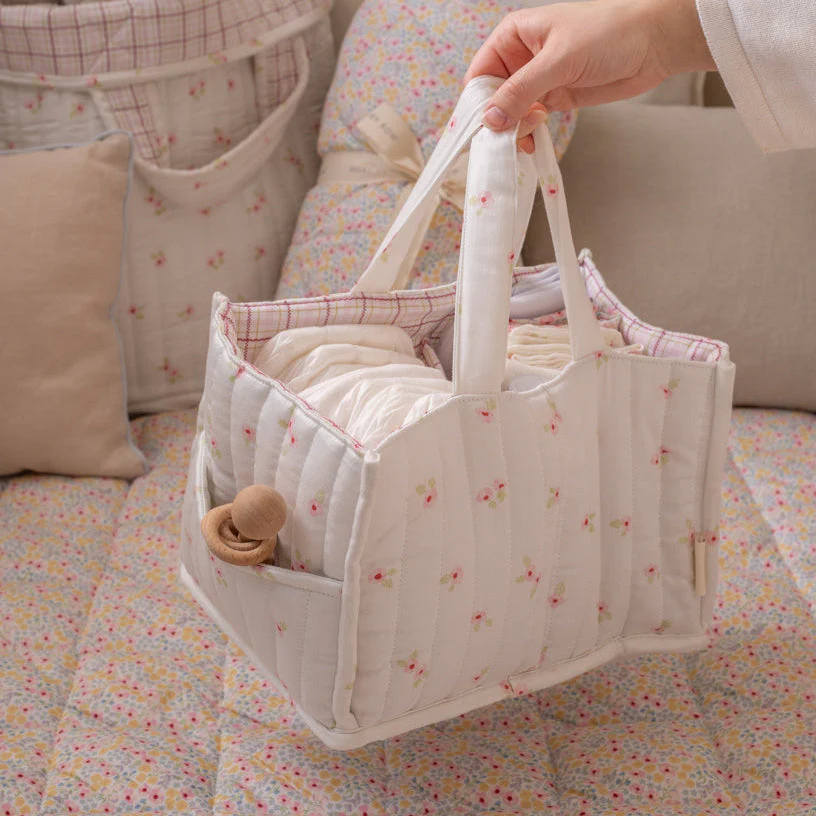 Quilted Nappy Caddy Organiser (Anemone) - Image 3