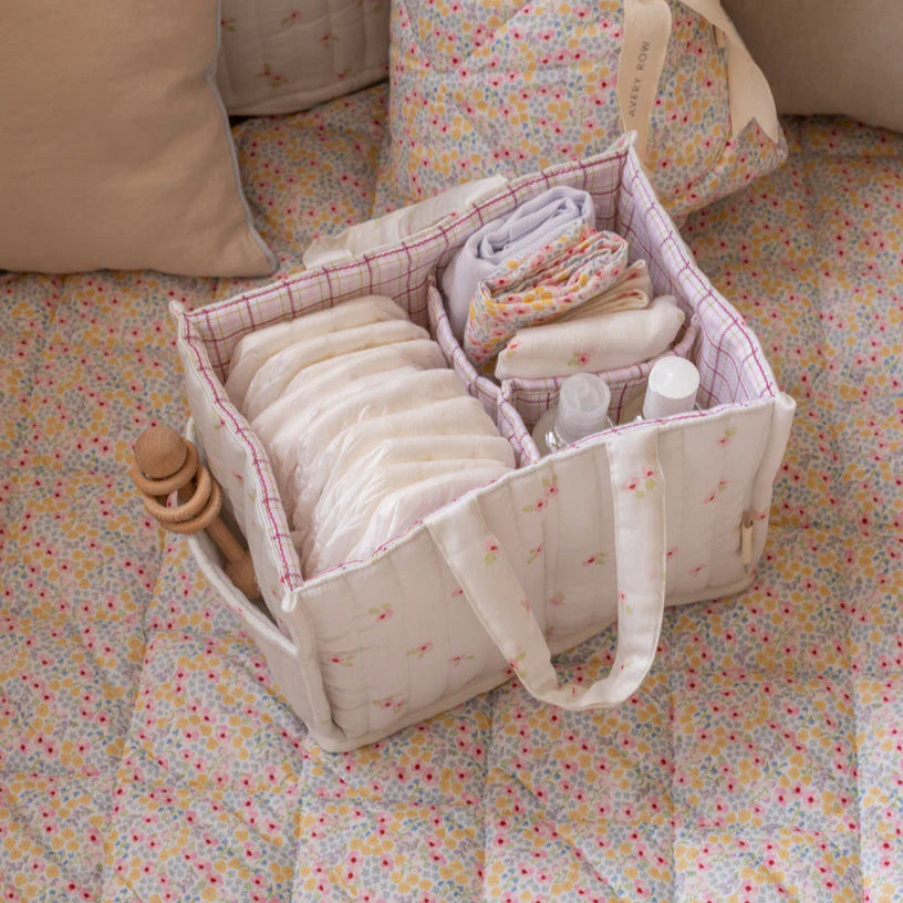 Quilted Nappy Caddy Organiser (Anemone) - Image 4