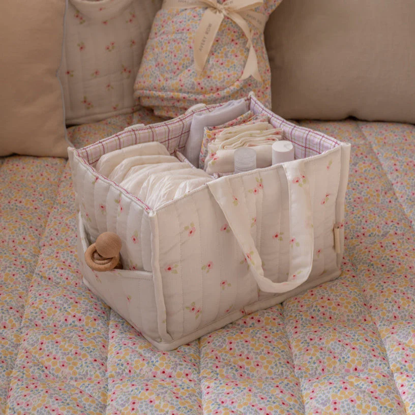 Quilted Nappy Caddy Organiser (Anemone) - Image 5