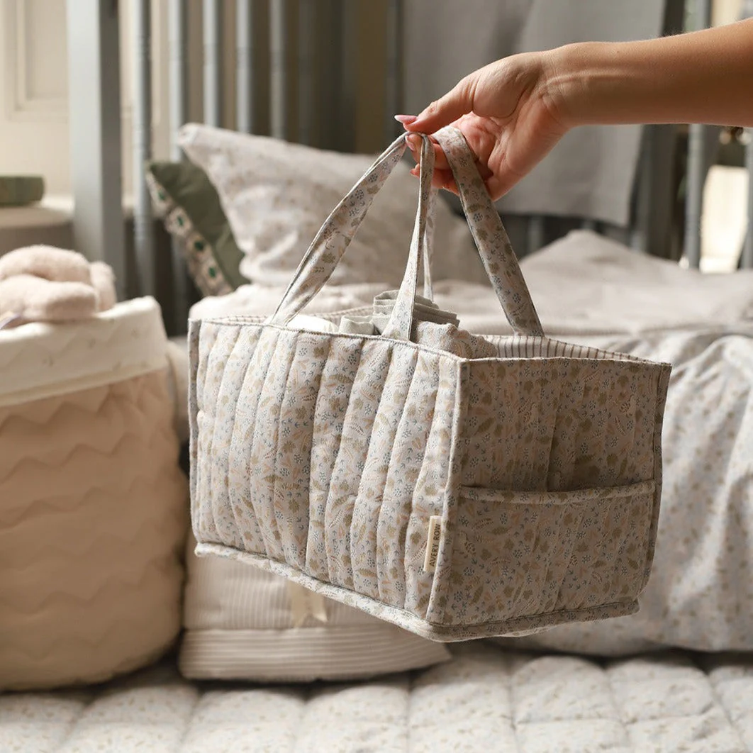 Quilted Nappy Caddy Organiser (Nature Trail) - Image 2