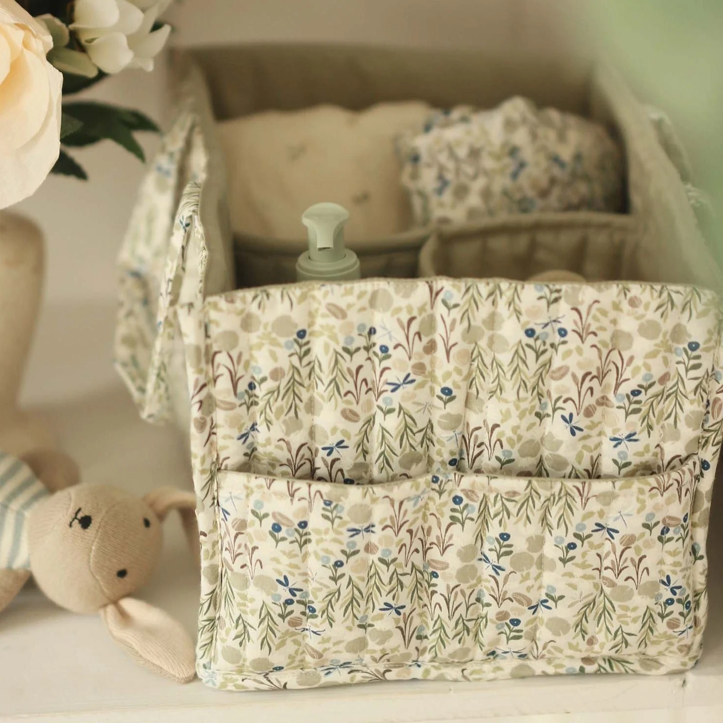 Quilted Nappy Caddy Organiser (Riverbank) - Image 3