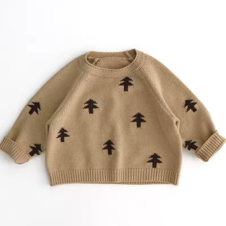 Natale Cotton Knit Festive Tree Jumper (Cookie) - Image 3