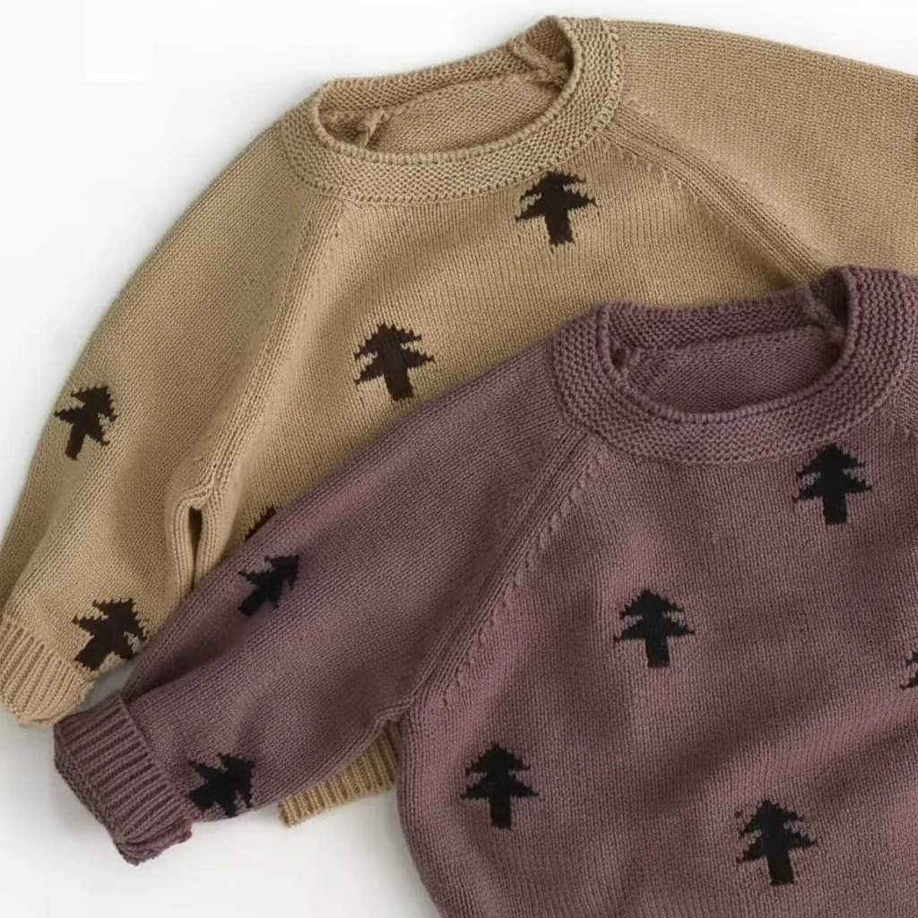 Natale Cotton Knit Festive Tree Jumper (Cookie) - Image 5