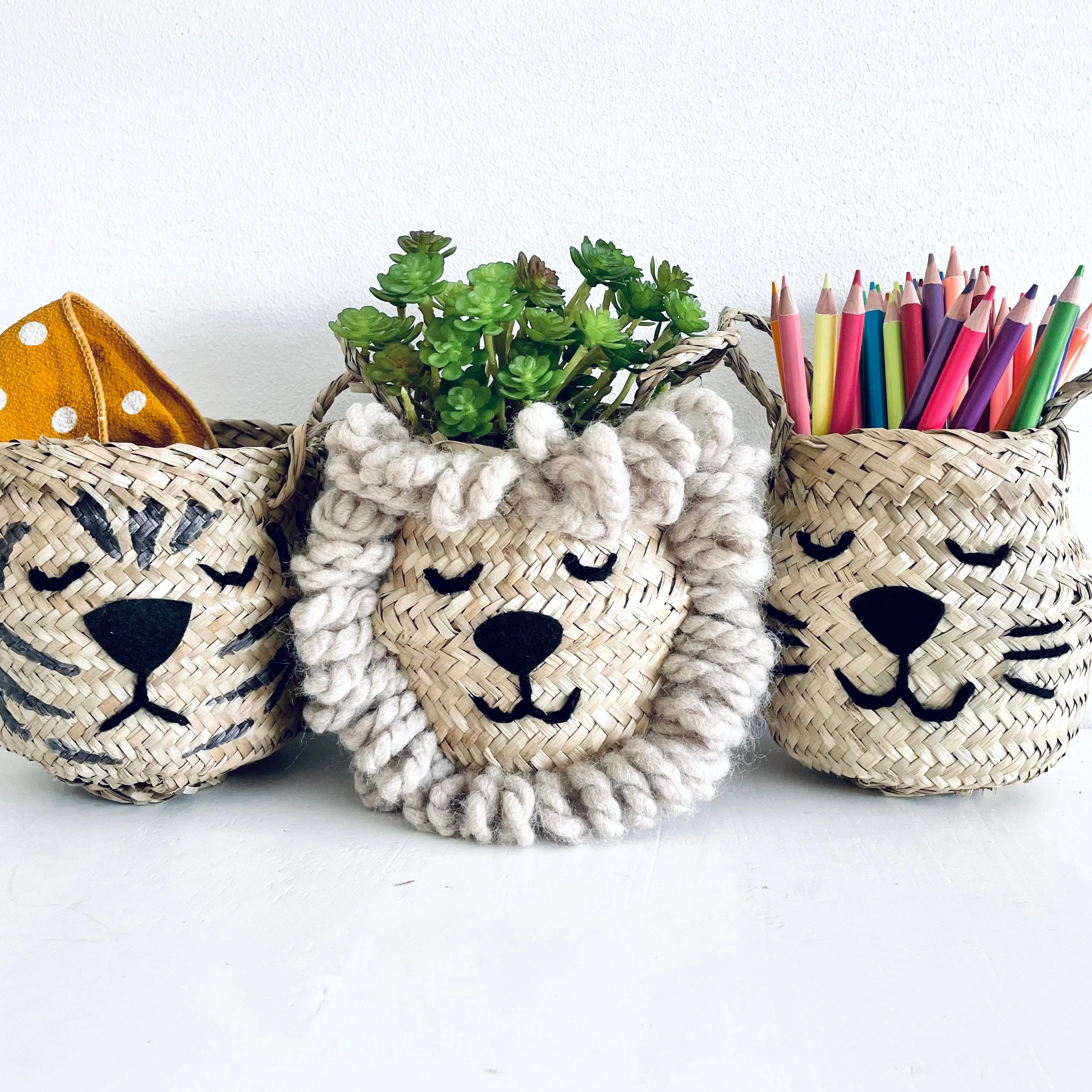 Natural Lion Handwoven Storage Basket (Mini) - Image 4