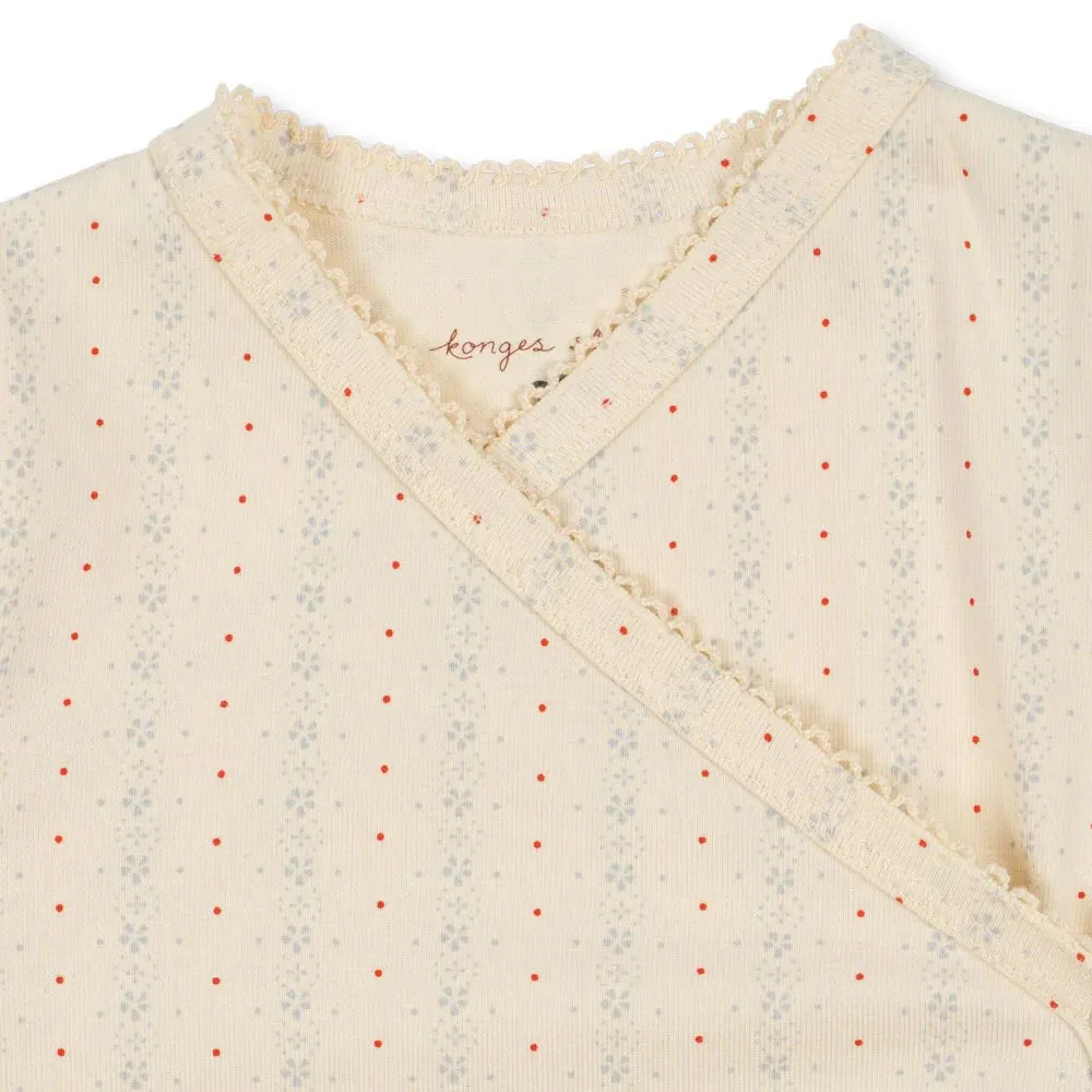 Floral Dot Wrapover Onesie Baby Romper (Fete De Fleur) - Image 3