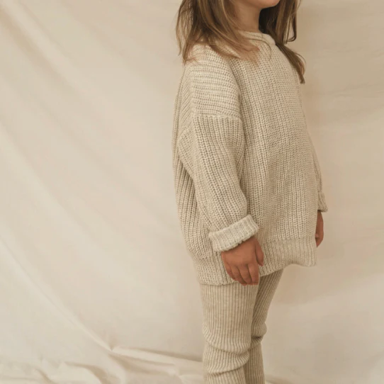 Noa Cotton Ribbed Knit Leggings (Wheat) - Image 5