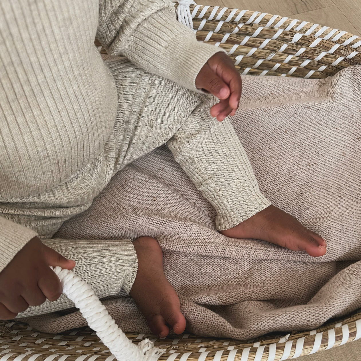 Noa Cotton Ribbed Knit Leggings (Wheat) - Image 7