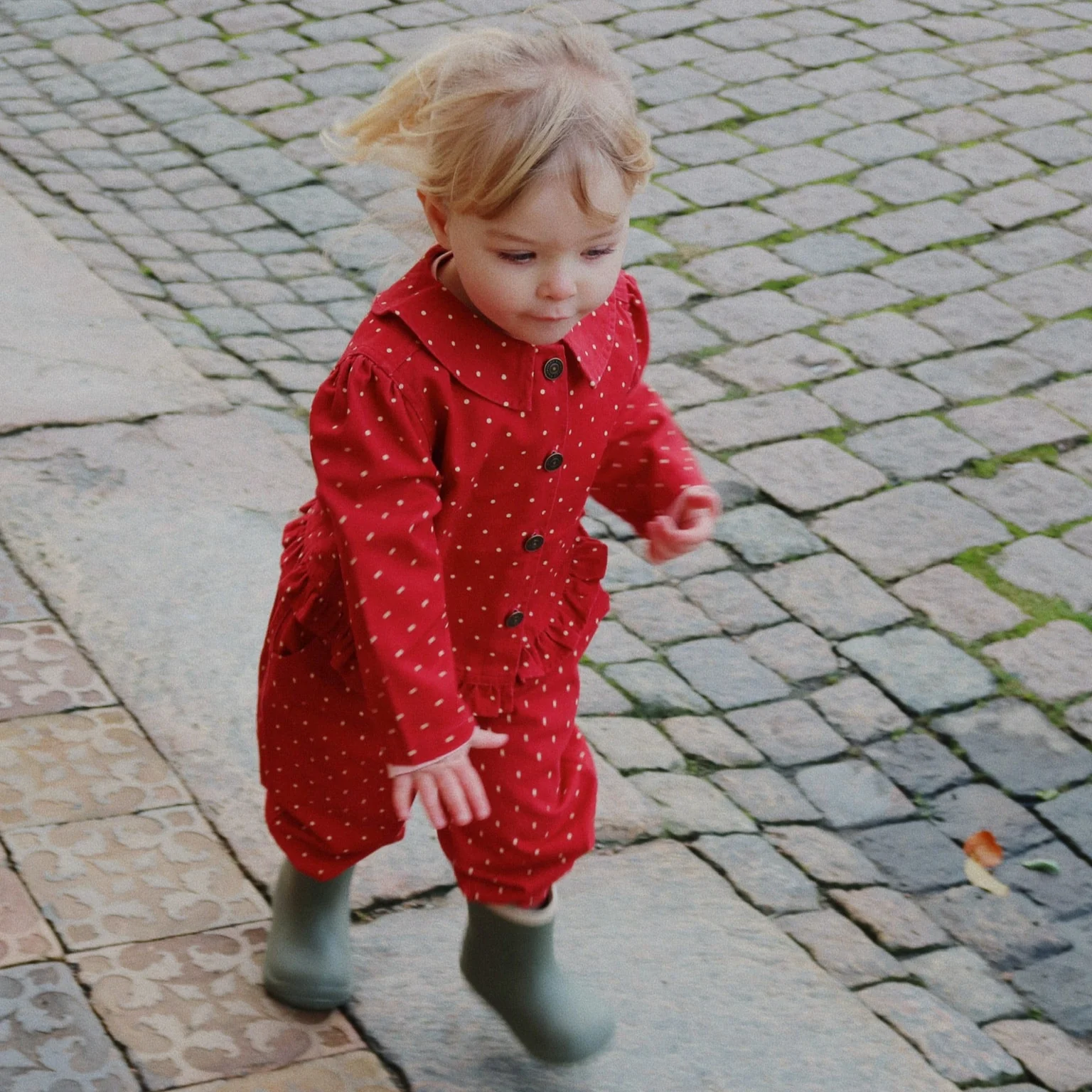 Nola Polkadot Jacket with Frilled Hems (Strawberry Dot) - Image 6