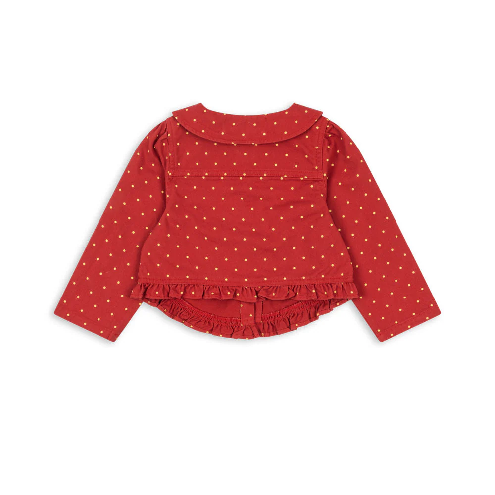 Nola Polkadot Jacket with Frilled Hems (Strawberry Dot) - Image 8