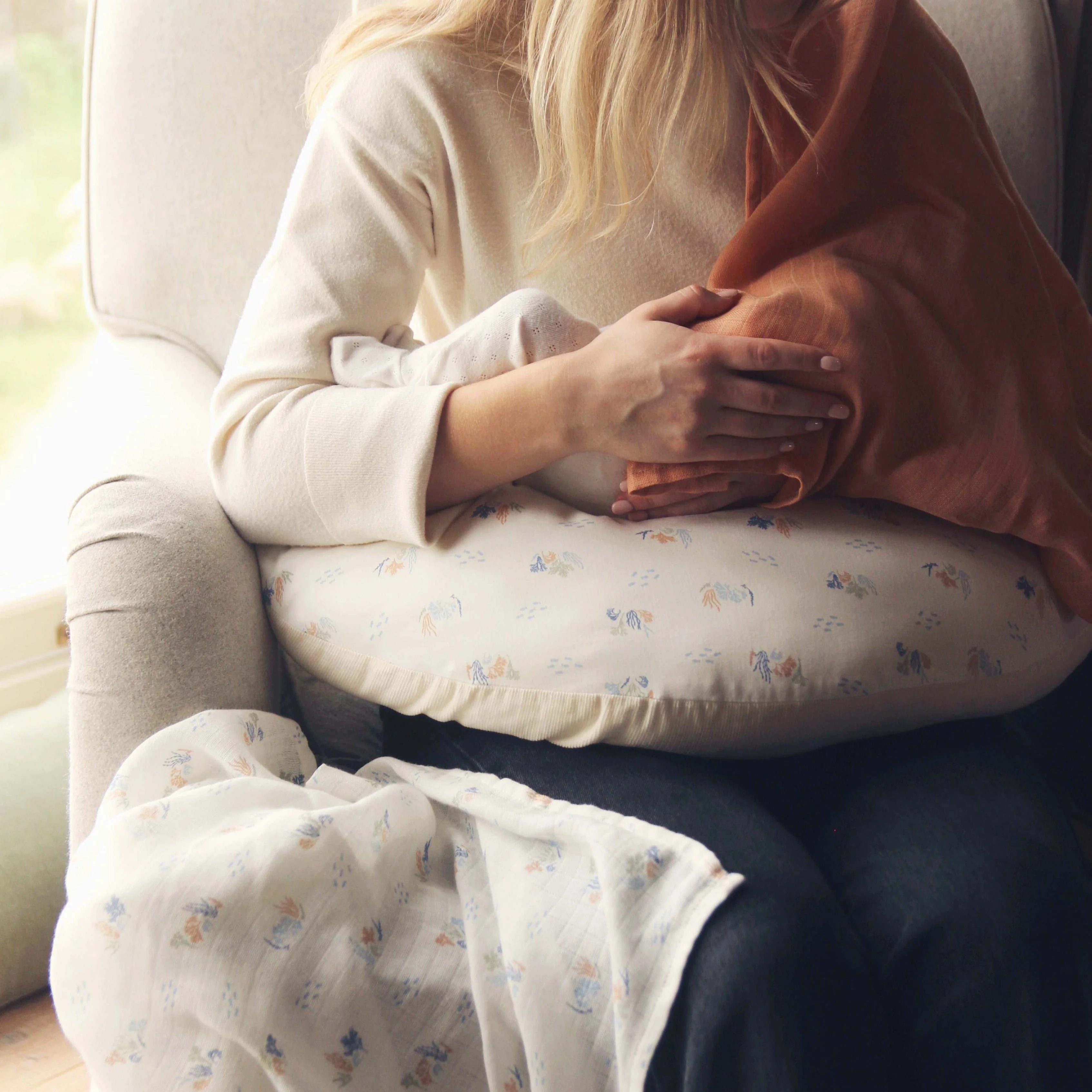 Organic Cotton Nursing Pillow (Coastline) - Image 2