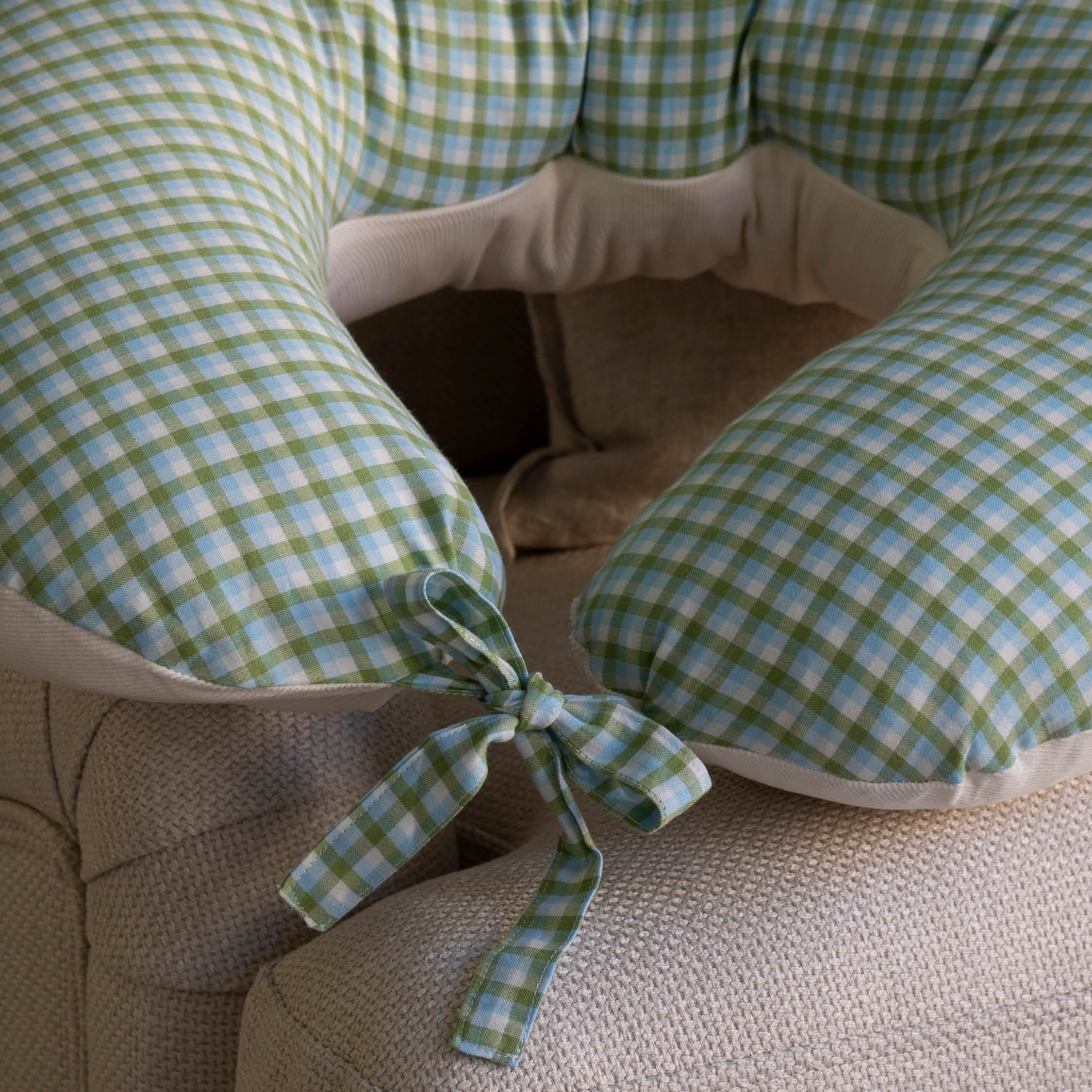 Organic Cotton Nursing Pillow Cover (Greenhouse Gingham)