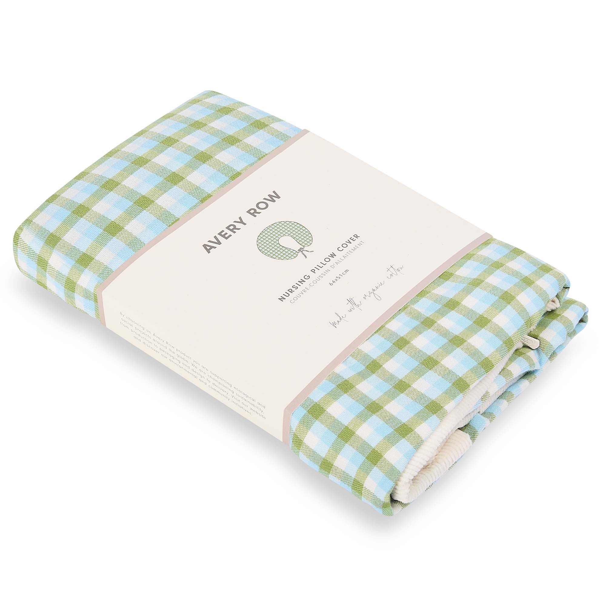 Organic Cotton Nursing Pillow Cover (Greenhouse Gingham) - Image 4