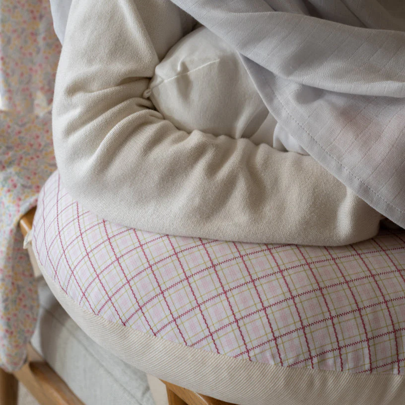 Organic Cotton Nursing Pillow (Pink Check) - Image 4