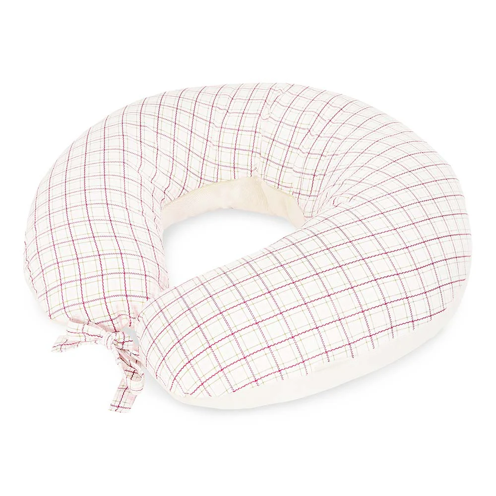 Organic Cotton Nursing Pillow (Pink Check) - Image 6
