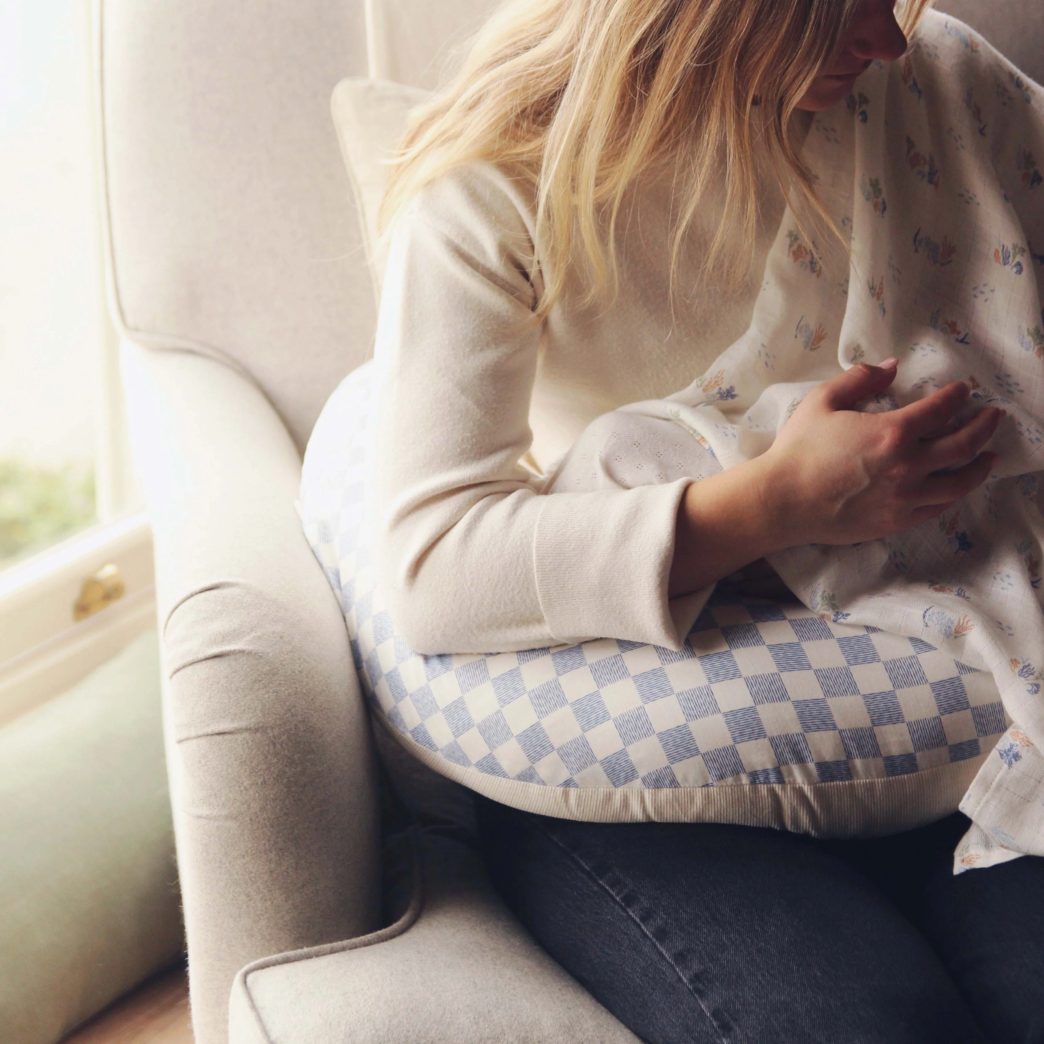 Organic Cotton Nursing Pillow (Waves) - Image 2