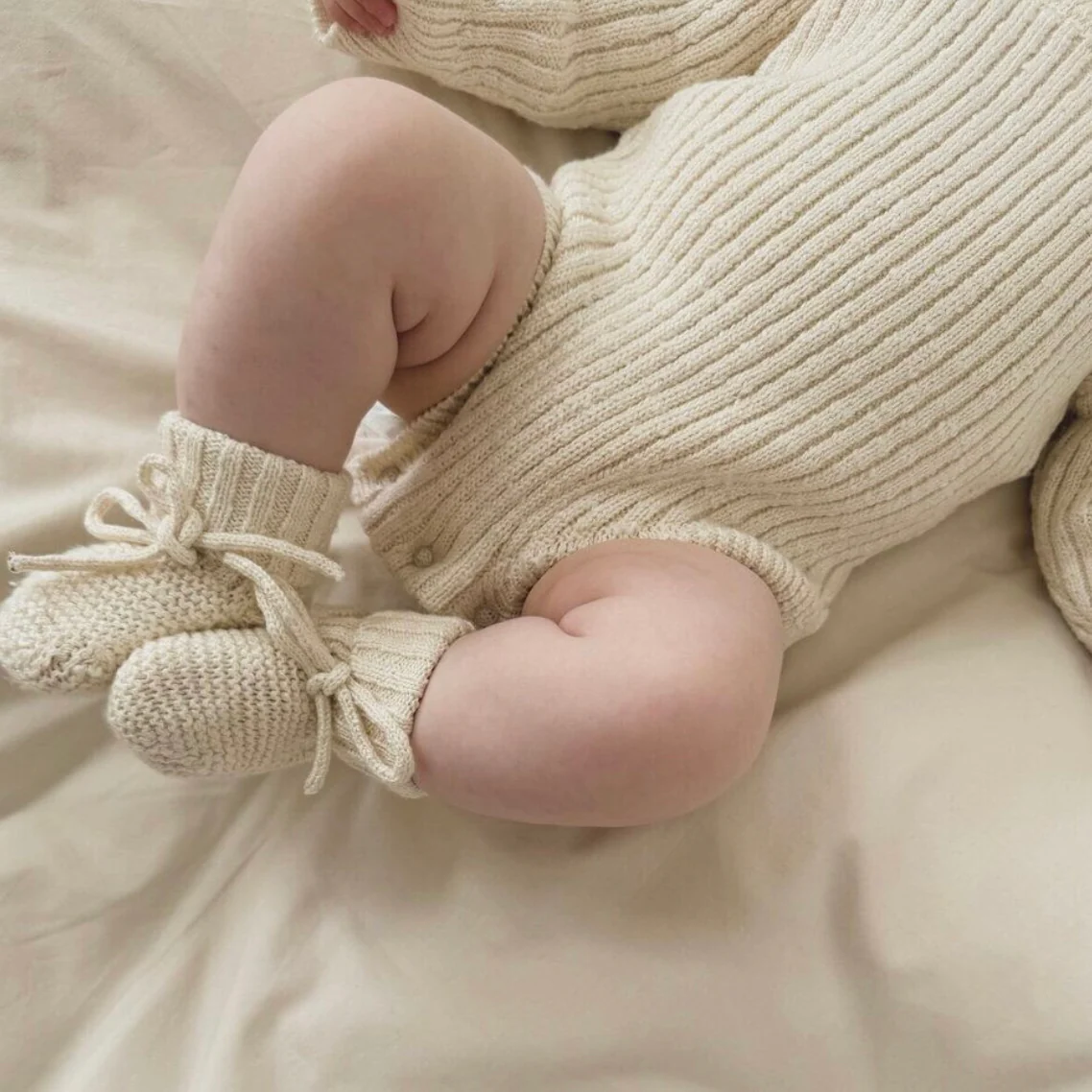 Oatmeal Teddy Cotton Baby Bodysuit - Image 2
