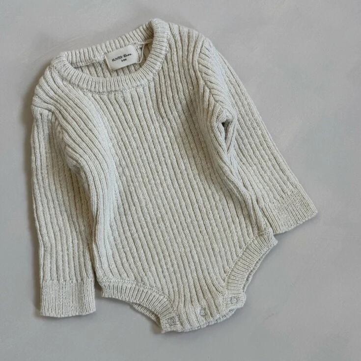 Oatmeal Teddy Cotton Baby Bodysuit - Image 4