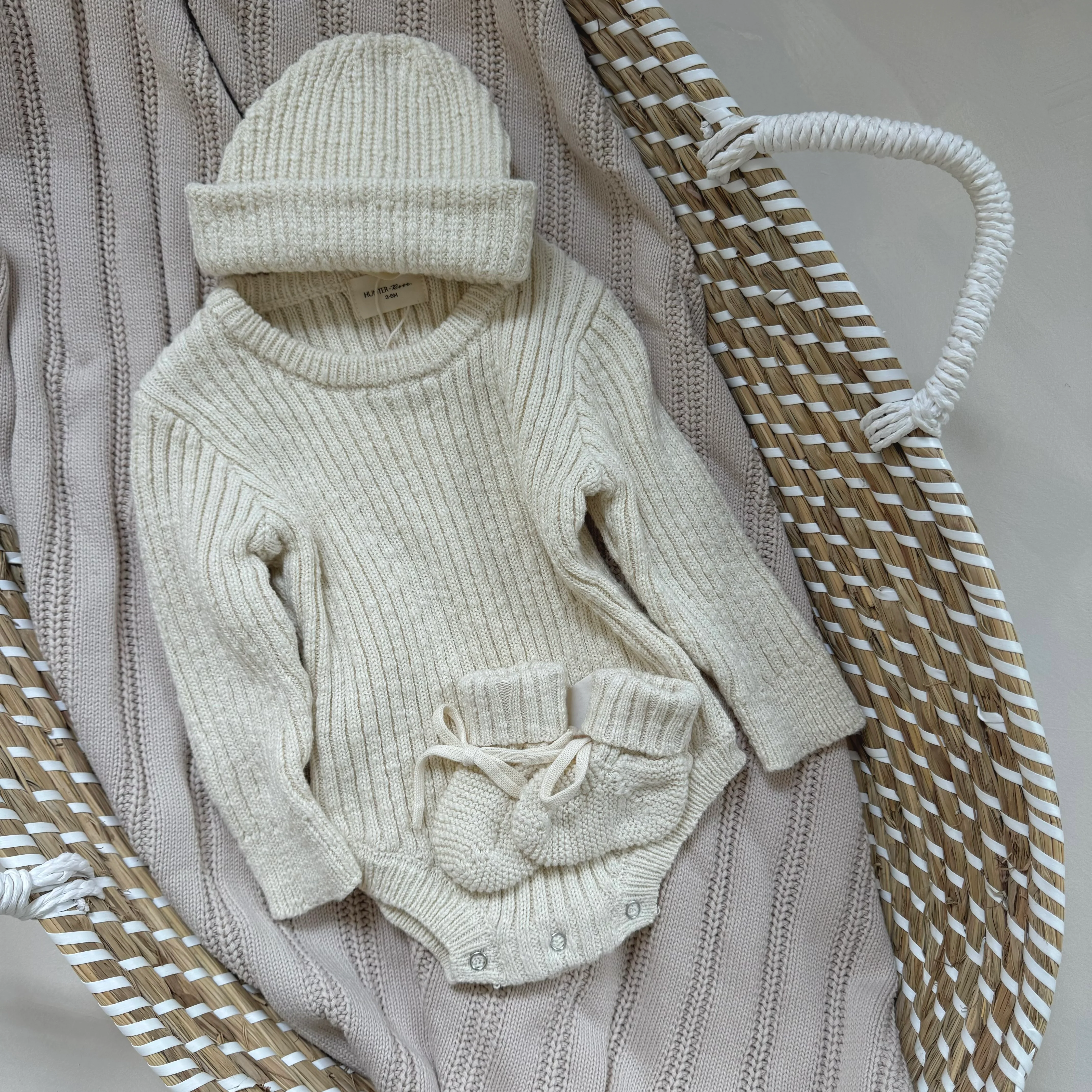 Oatmeal Teddy Cotton Baby Bodysuit - Image 5