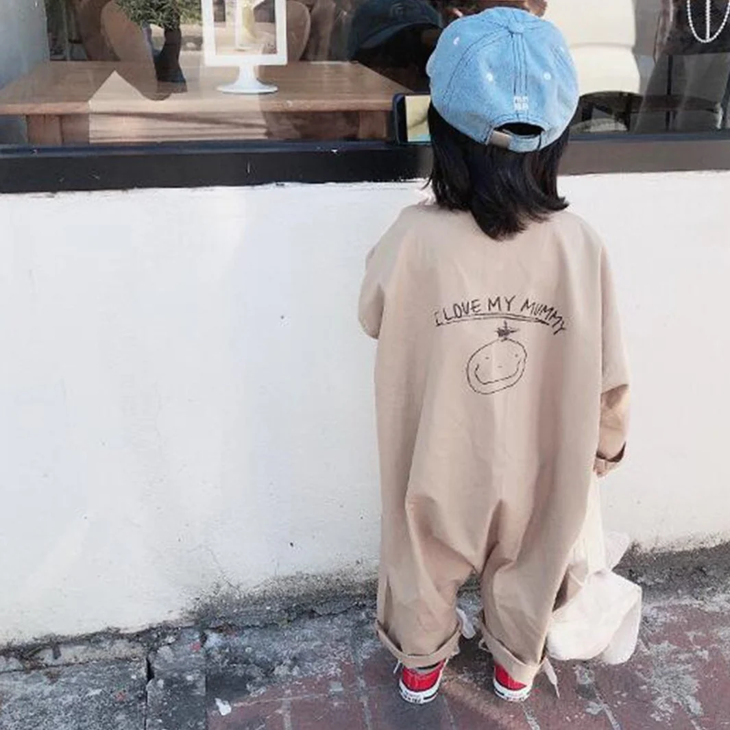 I Love My Mummy Romper Overalls (Khaki Beige) - Image 4