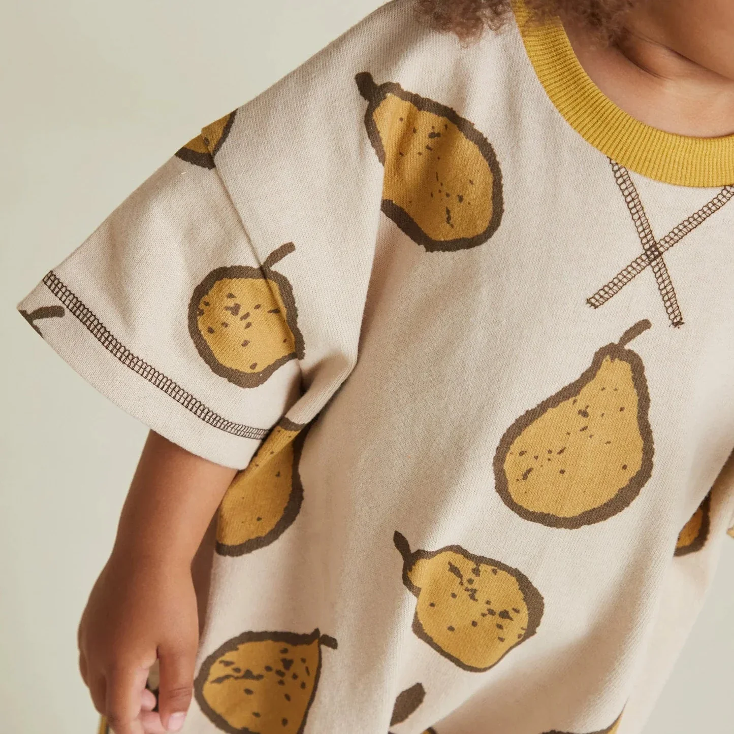 Opal Pear Print Cotton Playsuit Romper (Almond) - Image 10