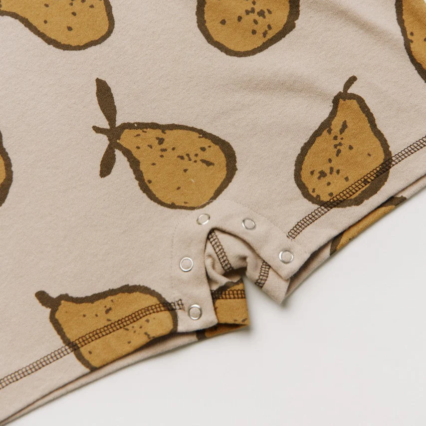 Opal Pear Print Cotton Playsuit Romper (Almond) - Image 6