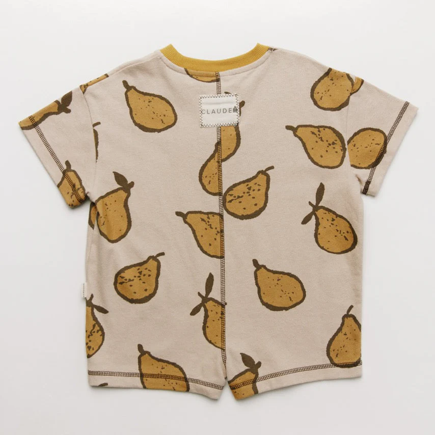 Opal Pear Print Cotton Playsuit Romper (Almond) - Image 7