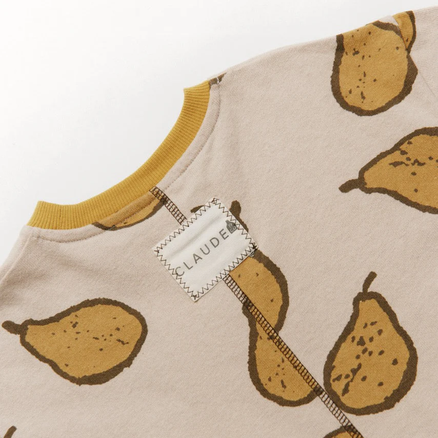 Opal Pear Print Cotton Playsuit Romper (Almond) - Image 8