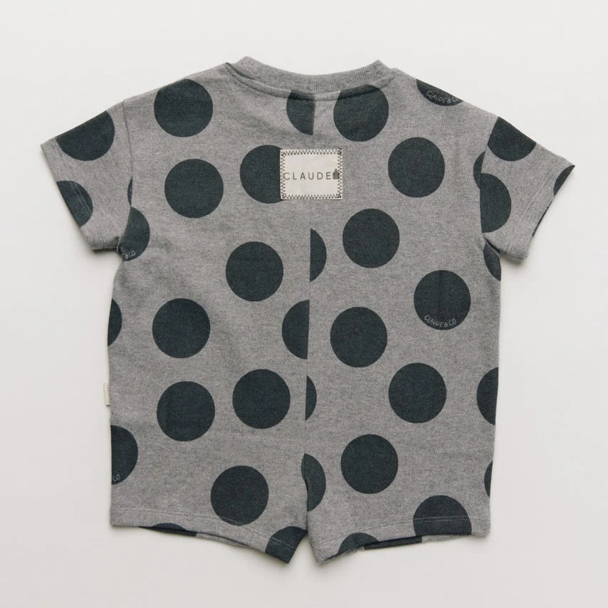 Opal Polka Dot Marl Cotton Playsuit Romper - Image 11