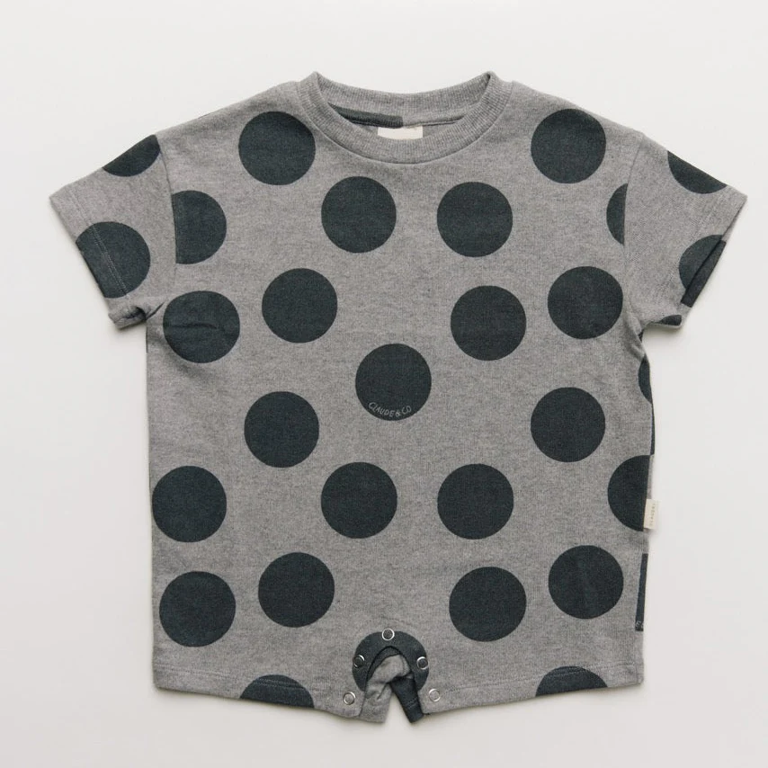 Opal Polka Dot Marl Cotton Playsuit Romper - Image 3