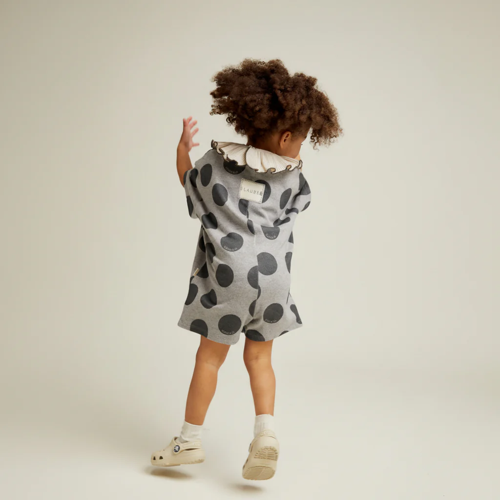 Opal Polka Dot Marl Cotton Playsuit Romper - Image 5