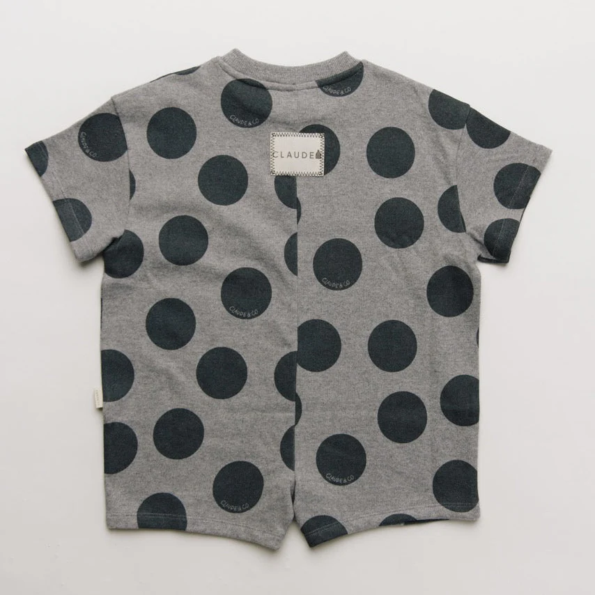 Opal Polka Dot Marl Cotton Playsuit Romper - Image 7