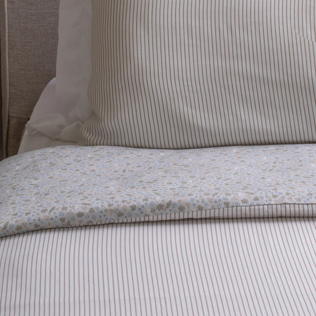 Organic Cotton Single Bedding Set (Stripe) - Image 4