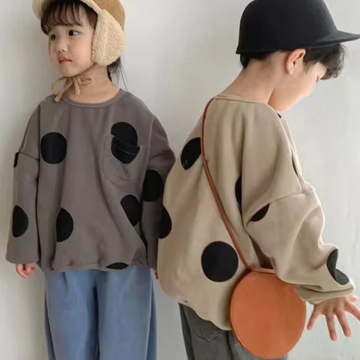 Otis Oversize Dot Pocket Fleece Lined Sweatshirt (Beige) - Image 2