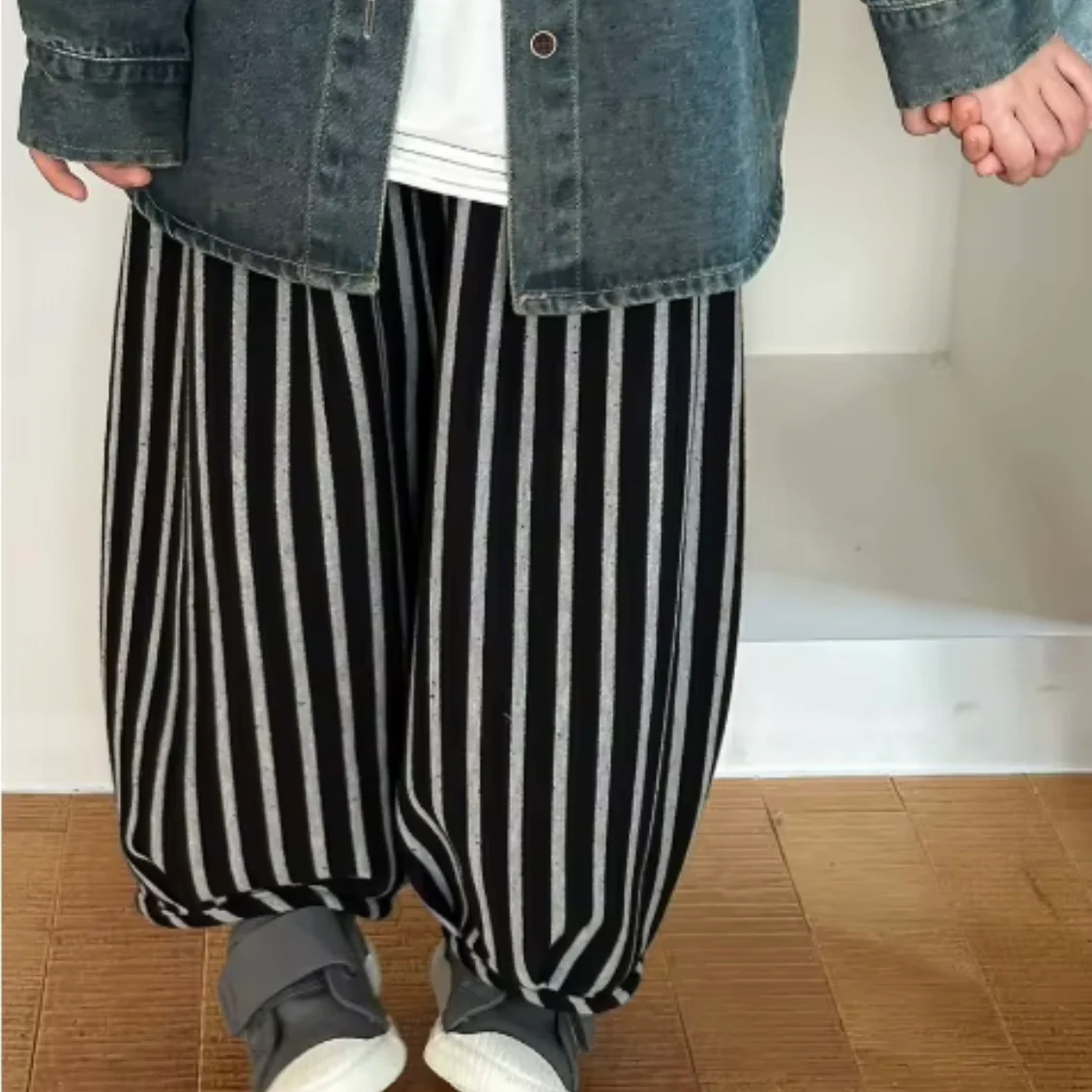 Otto Oversized Stripe Trousers (Black)